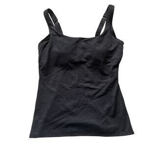 Black Paisley Square Neck Tankini Size 6 D cup Beach Summer Resort Vacation